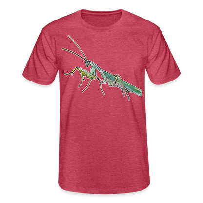 Männer Fruit of the Loom T-Shirt Sphodromantis lineola male - Rot meliert