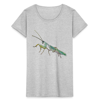 Frauen Fruit of the Loom T-Shirt Sphodromantis lineola male - Grau meliert