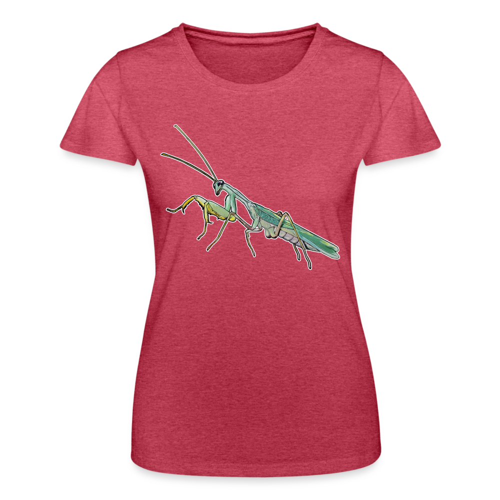 Frauen Fruit of the Loom T-Shirt Sphodromantis lineola male - Rot meliert
