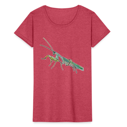 Frauen Fruit of the Loom T-Shirt Sphodromantis lineola male - Rot meliert