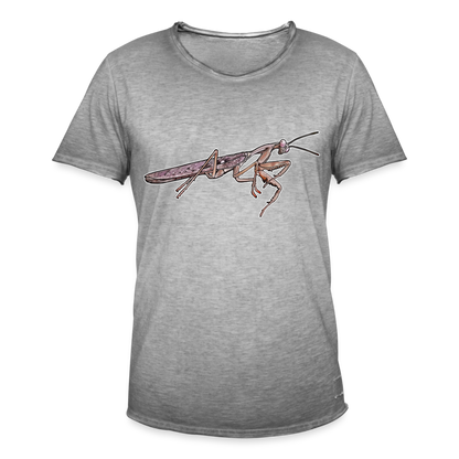 Männer Vintage T-Shirt Rhombodera kirbyi male - Vintage Grau