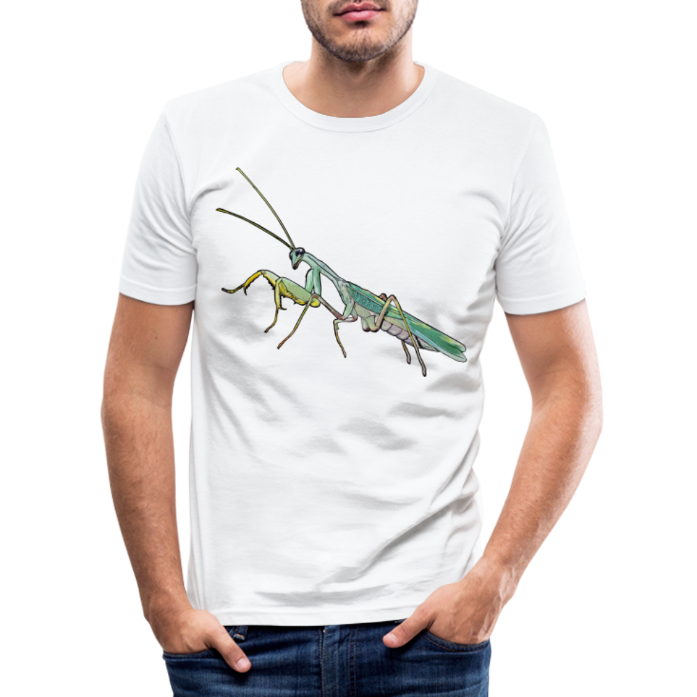 Männer Slim Fit T-Shirt Sphodromantis lineola male - weiß