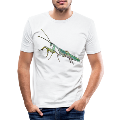 Männer Slim Fit T-Shirt Sphodromantis lineola male - weiß