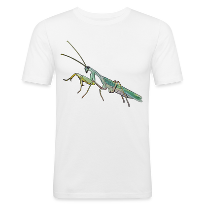 Männer Slim Fit T-Shirt Sphodromantis lineola male - weiß