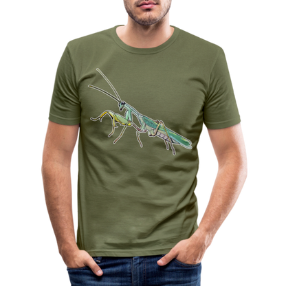 Männer Slim Fit T-Shirt Sphodromantis lineola male - khaki Grün