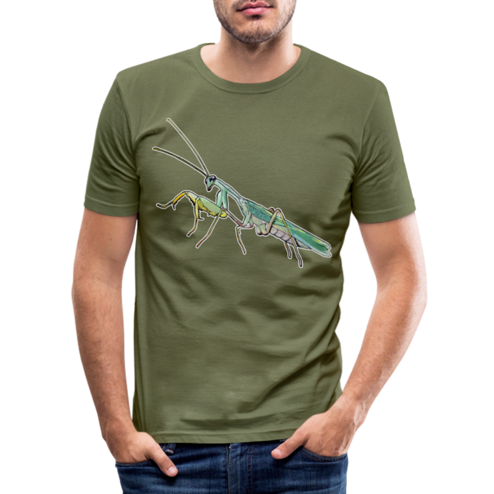 Männer Slim Fit T-Shirt Sphodromantis lineola male - khaki Grün