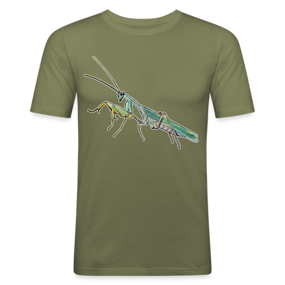 Männer Slim Fit T-Shirt Sphodromantis lineola male - khaki Grün