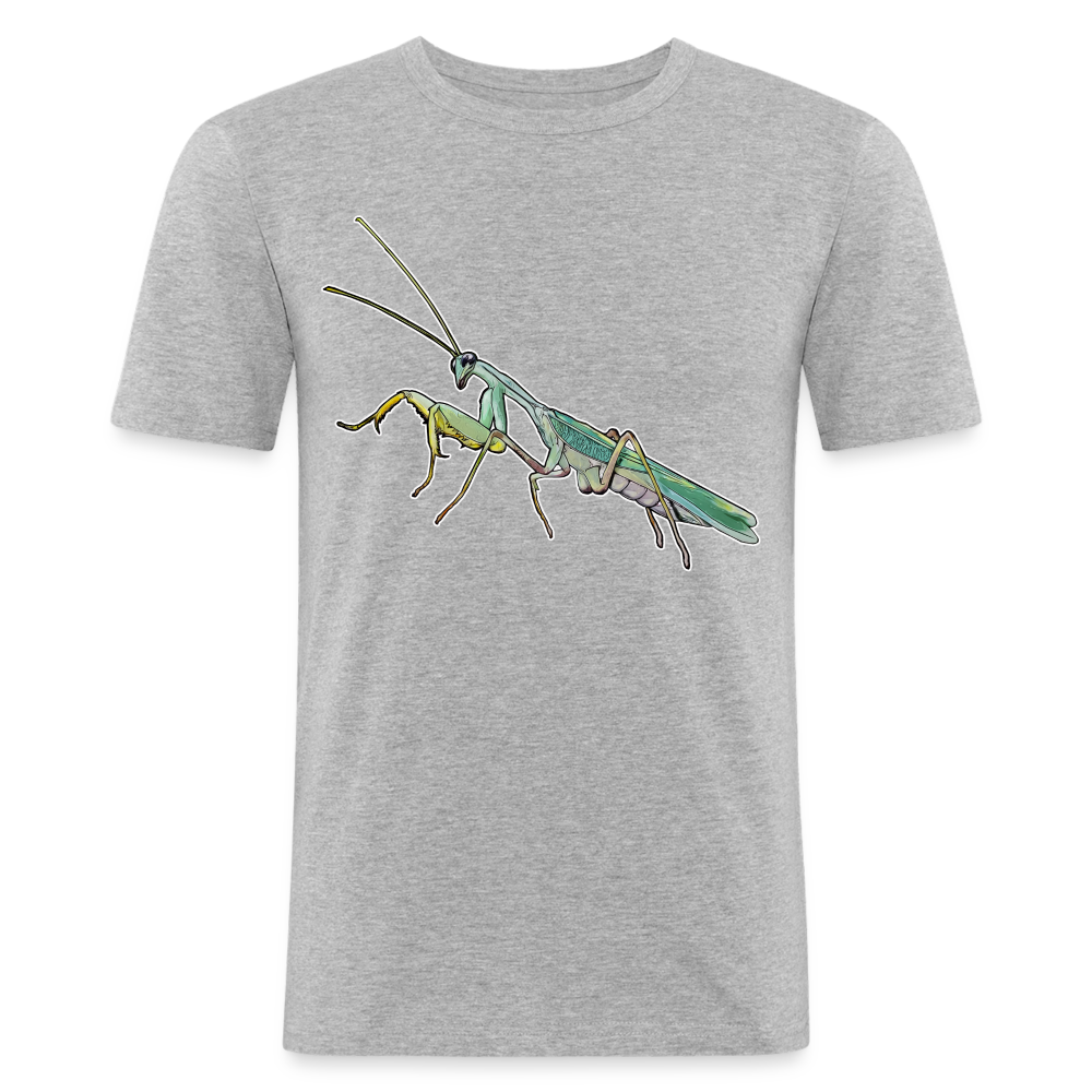 Männer Slim Fit T-Shirt Sphodromantis lineola male - Grau meliert
