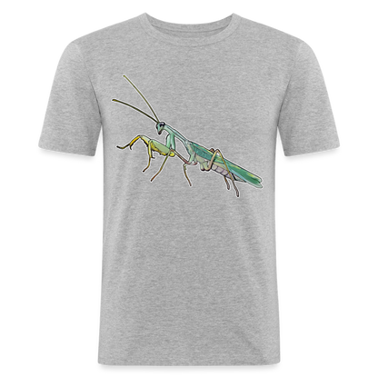 Männer Slim Fit T-Shirt Sphodromantis lineola male - Grau meliert