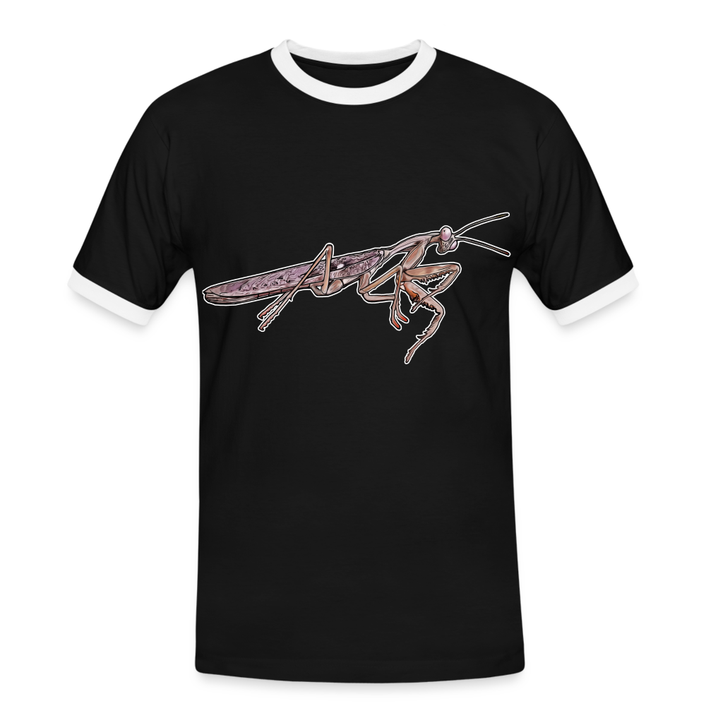 Männer Kontrast-T-Shirt Rhombodera kirbyi male - Schwarz/Weiß