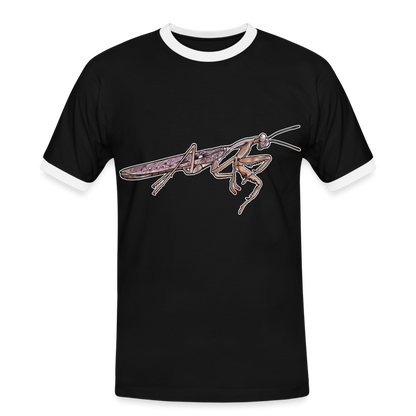 Männer Kontrast-T-Shirt Rhombodera kirbyi male - Schwarz/Weiß