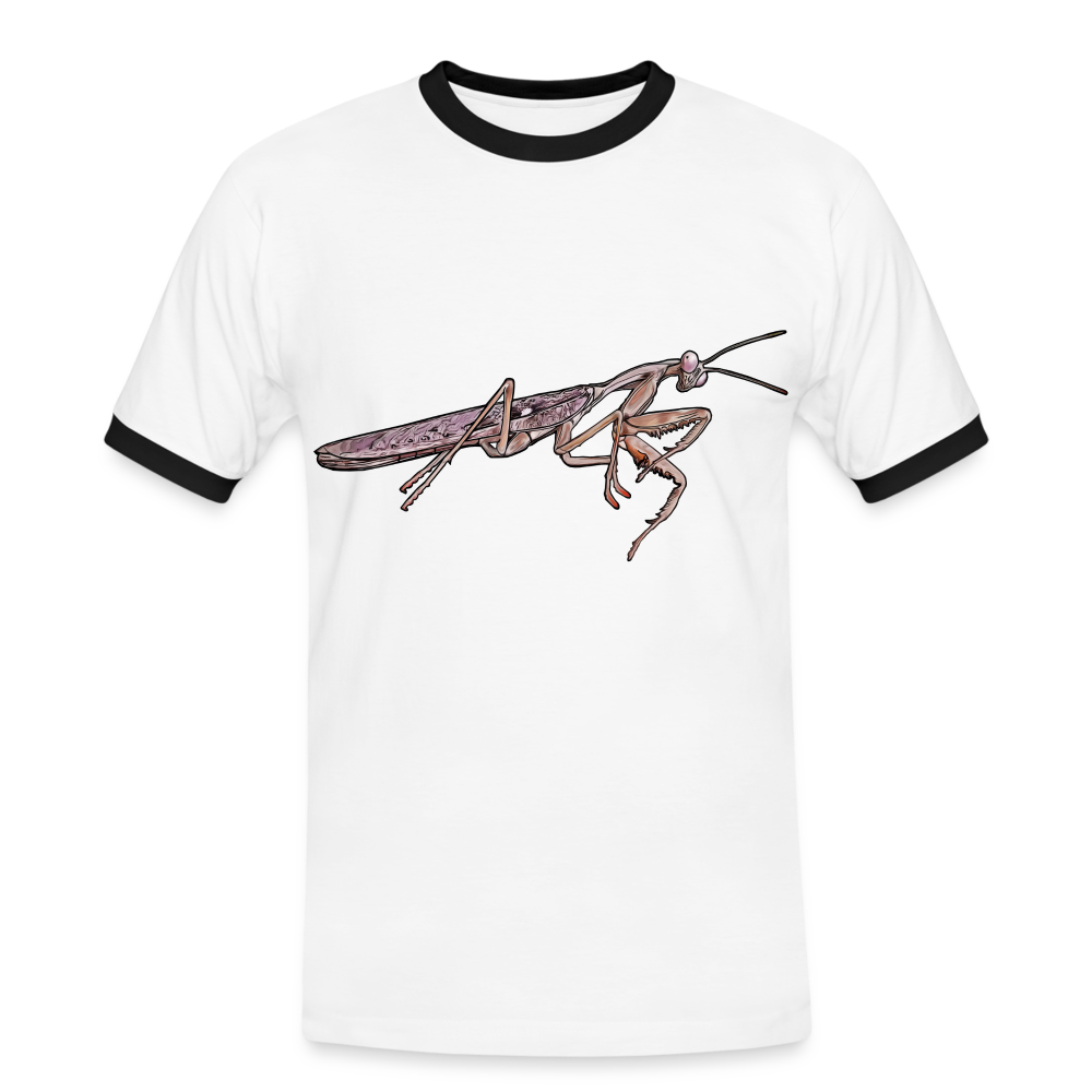 Männer Kontrast-T-Shirt Rhombodera kirbyi male - Weiß/Schwarz