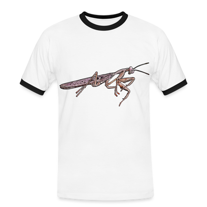 Männer Kontrast-T-Shirt Rhombodera kirbyi male - Weiß/Schwarz