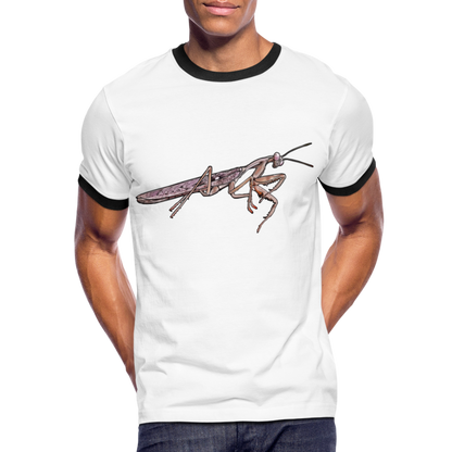 Männer Kontrast-T-Shirt Rhombodera kirbyi male - Weiß/Schwarz