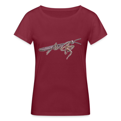 Frauen Stanley & Stella Bio-T-Shirt Rhombodera kirbyi male - Burgunderrot