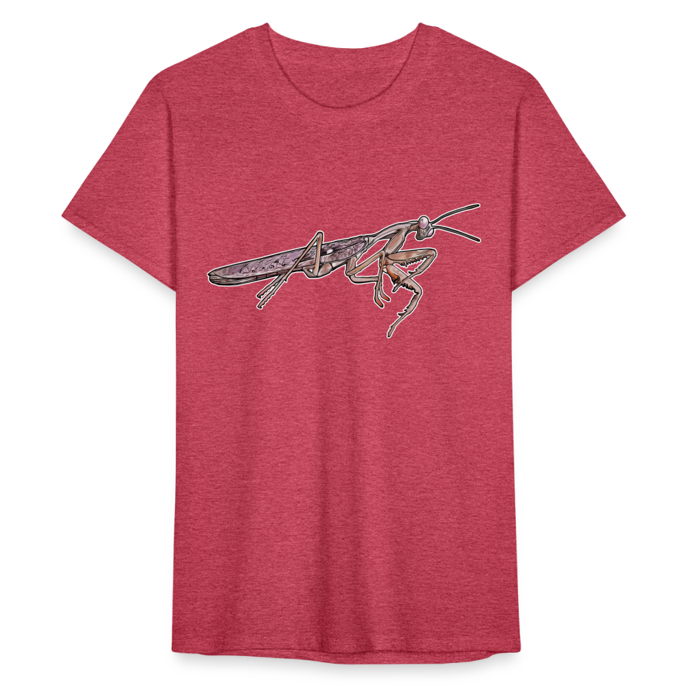 Männer Fruit of the Loom T-Shirt Rhombodera kirbyi male - Rot meliert