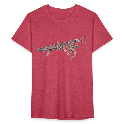 Männer Fruit of the Loom T-Shirt Rhombodera kirbyi male - Rot meliert