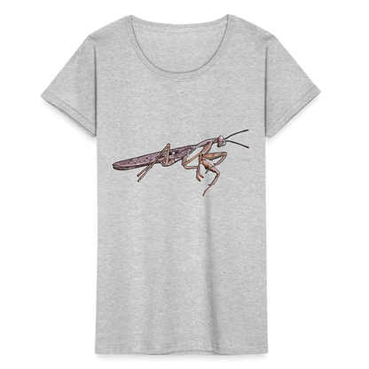 Frauen Fruit of the Loom T-Shirt Rhombodera kirbyi male - Grau meliert