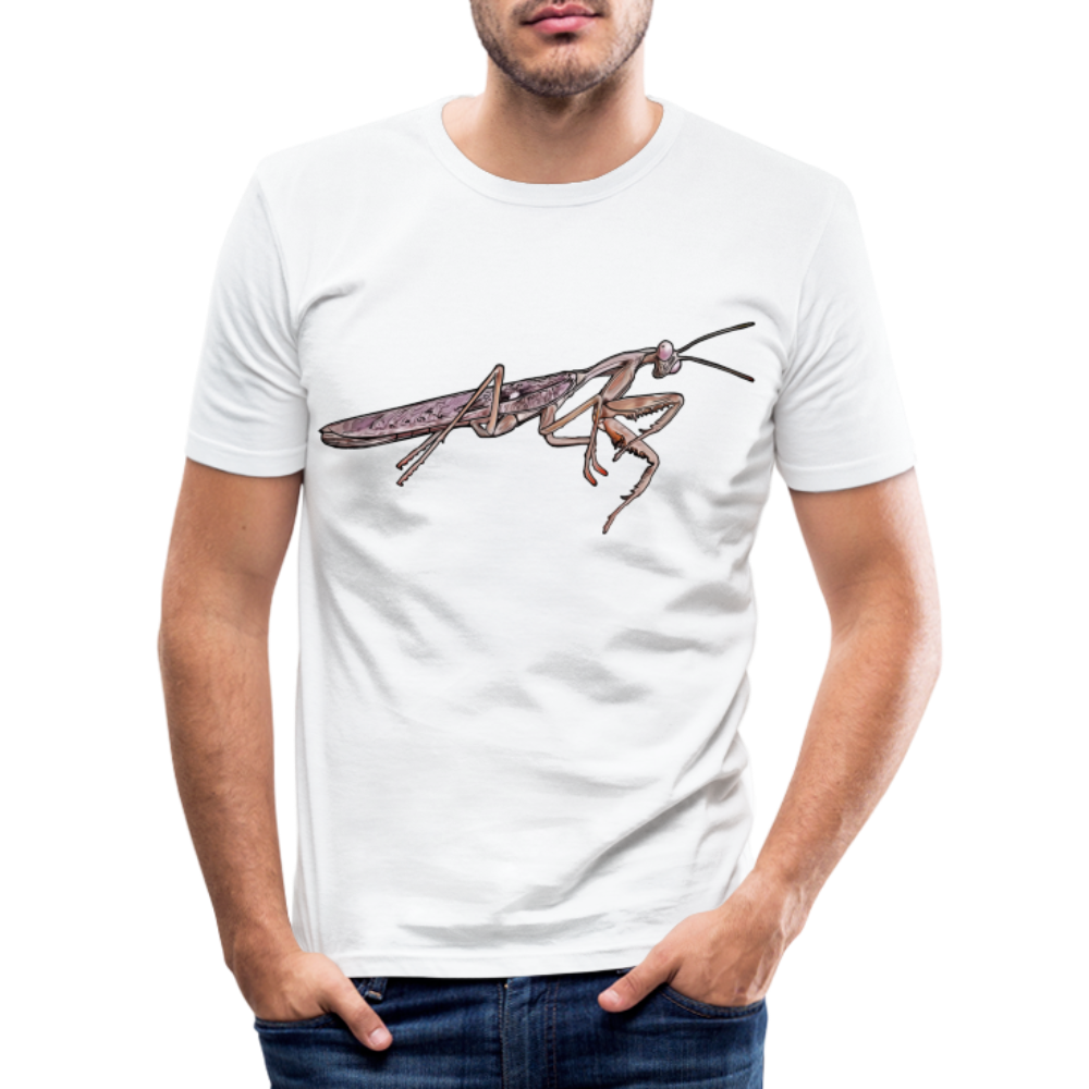 Männer Slim Fit T-Shirt Rhombodera kirbyi male - weiß