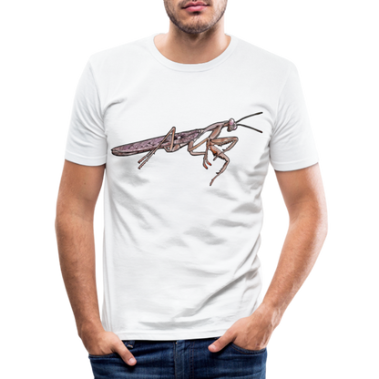 Männer Slim Fit T-Shirt Rhombodera kirbyi male - weiß