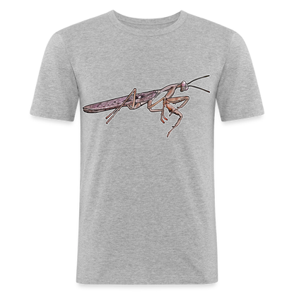 Männer Slim Fit T-Shirt Rhombodera kirbyi male - Grau meliert