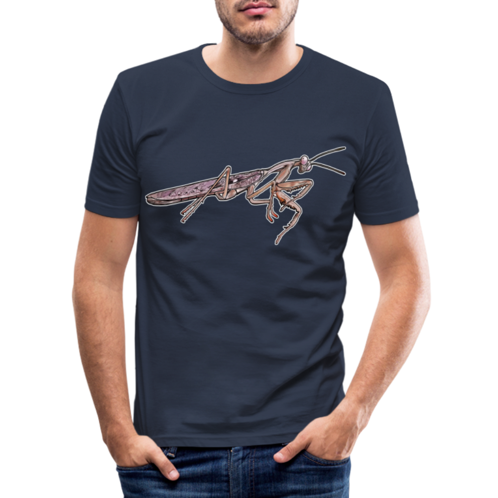 Männer Slim Fit T-Shirt Rhombodera kirbyi male - Navy