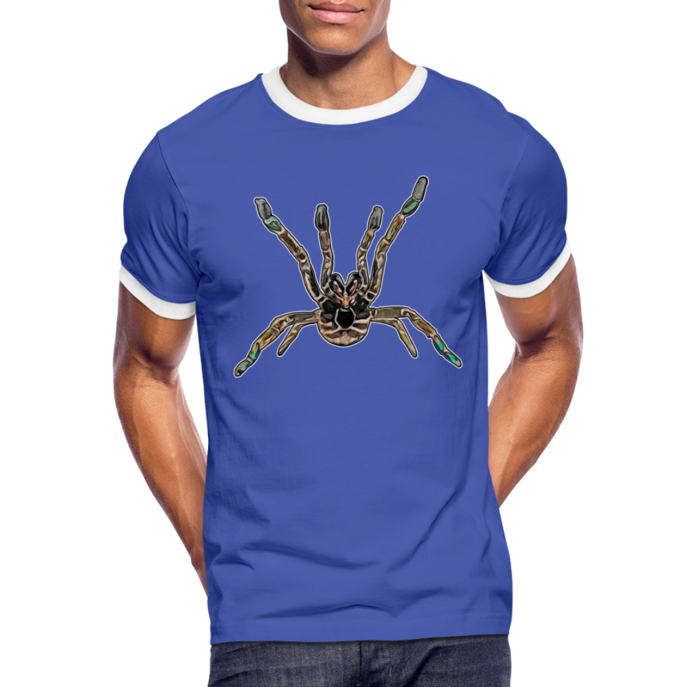 Männer Kontrast-T-Shirt Pterinochilus murinus tcf - Blau/Weiß