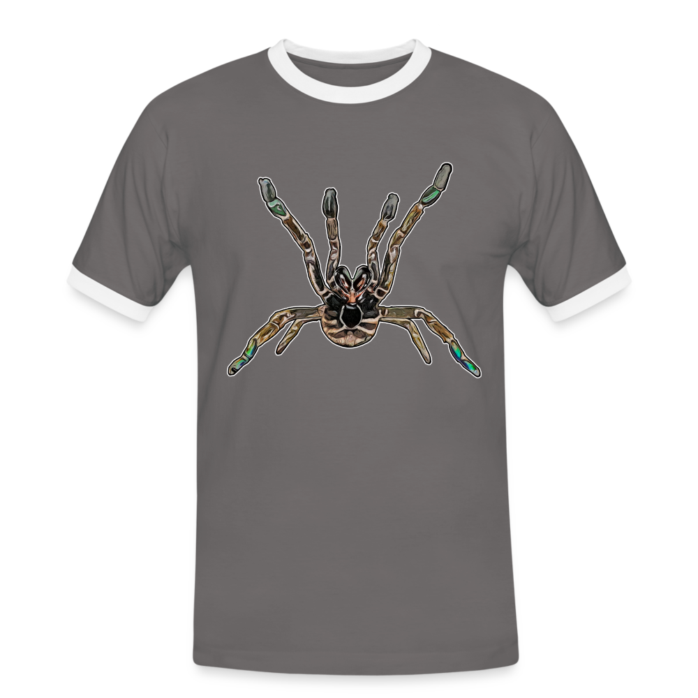 Männer Kontrast-T-Shirt Pterinochilus murinus tcf - Dunkelgrau/Weiß