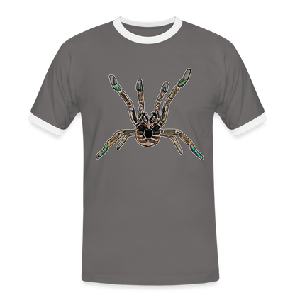Männer Kontrast-T-Shirt Pterinochilus murinus tcf - Dunkelgrau/Weiß