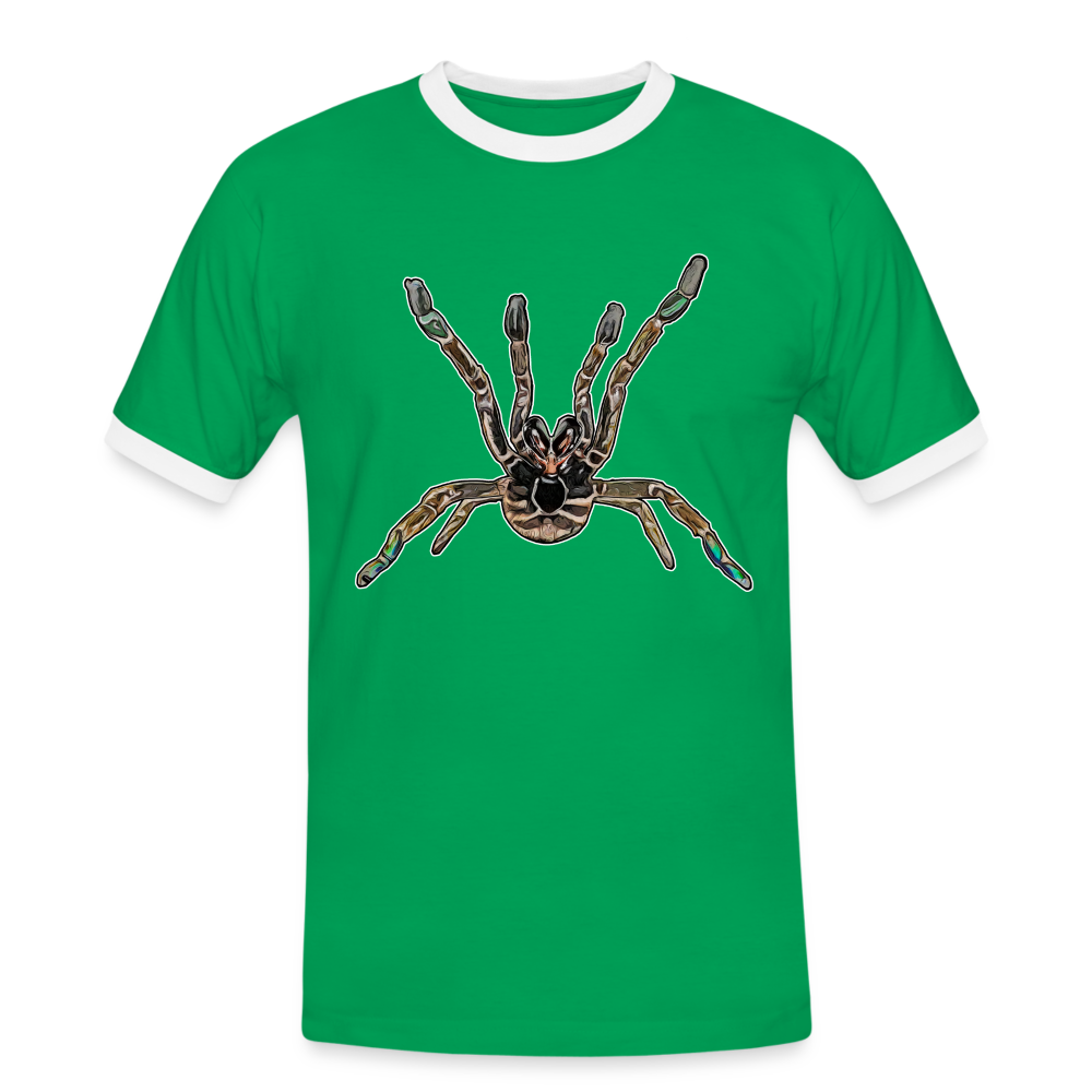 Männer Kontrast-T-Shirt Pterinochilus murinus tcf - Kelly Green/Weiß