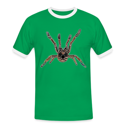 Männer Kontrast-T-Shirt Pterinochilus murinus tcf - Kelly Green/Weiß