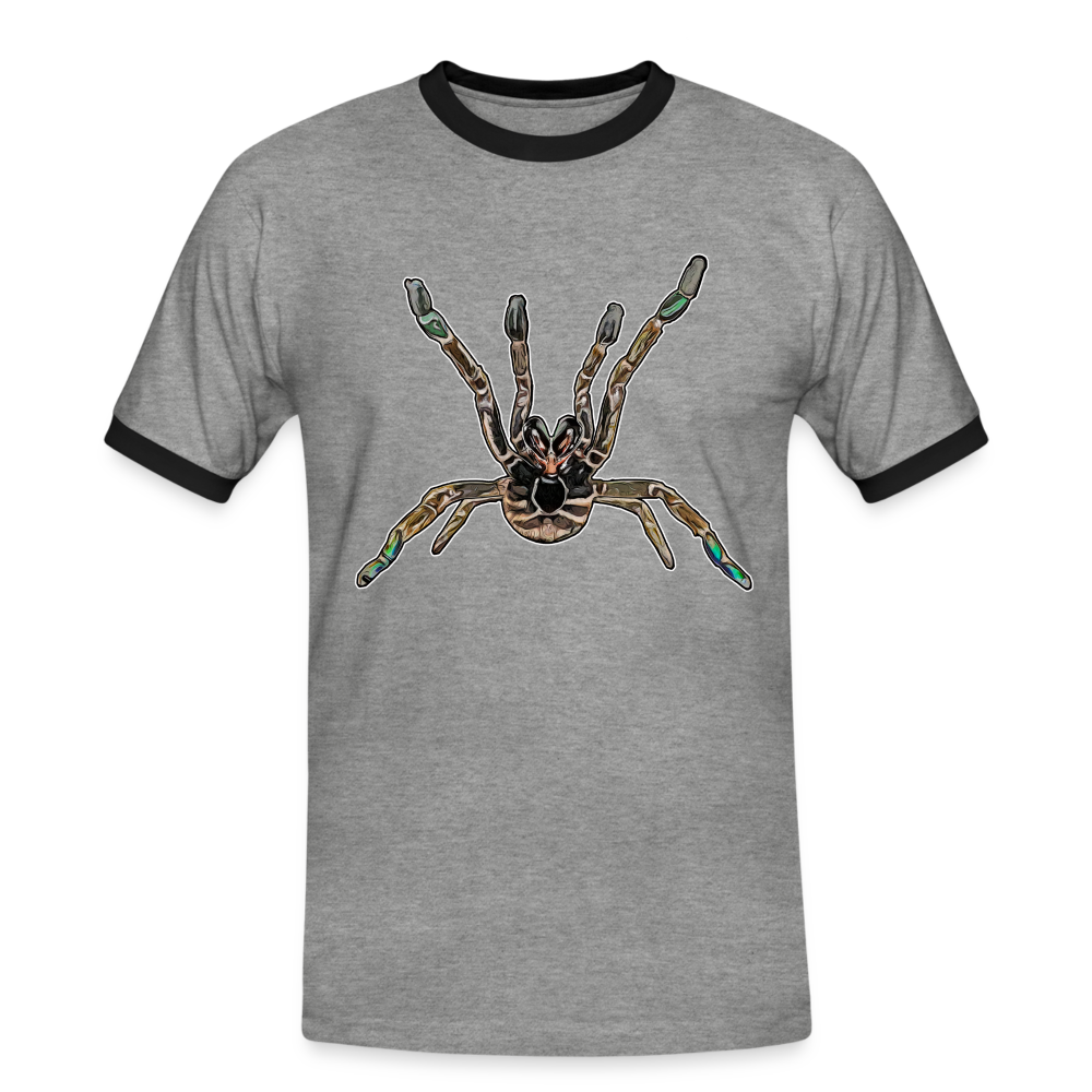 Männer Kontrast-T-Shirt Pterinochilus murinus tcf - Grau meliert/Schwarz