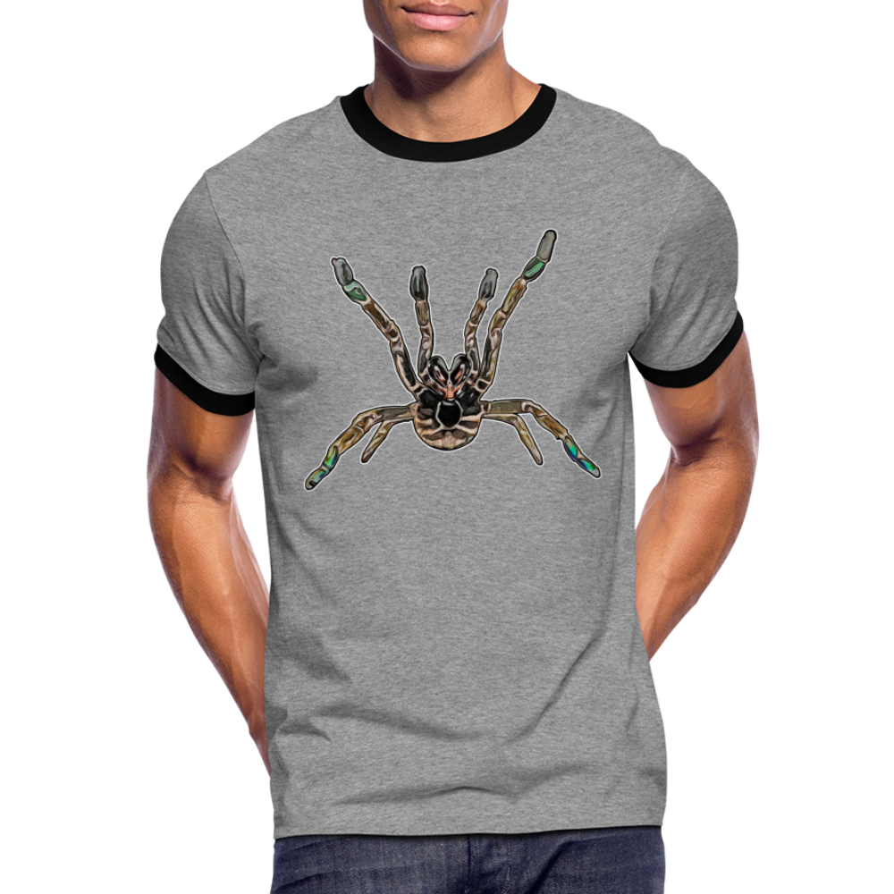 Männer Kontrast-T-Shirt Pterinochilus murinus tcf - Grau meliert/Schwarz
