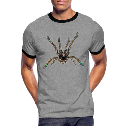 Männer Kontrast-T-Shirt Pterinochilus murinus tcf - Grau meliert/Schwarz