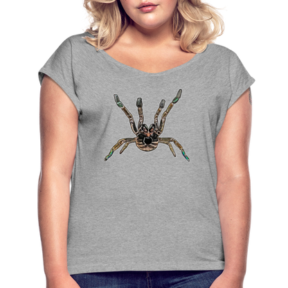 Frauen T-Shirt mit gerollten Ärmeln Pterinochilus murinus tcf - Grau meliert