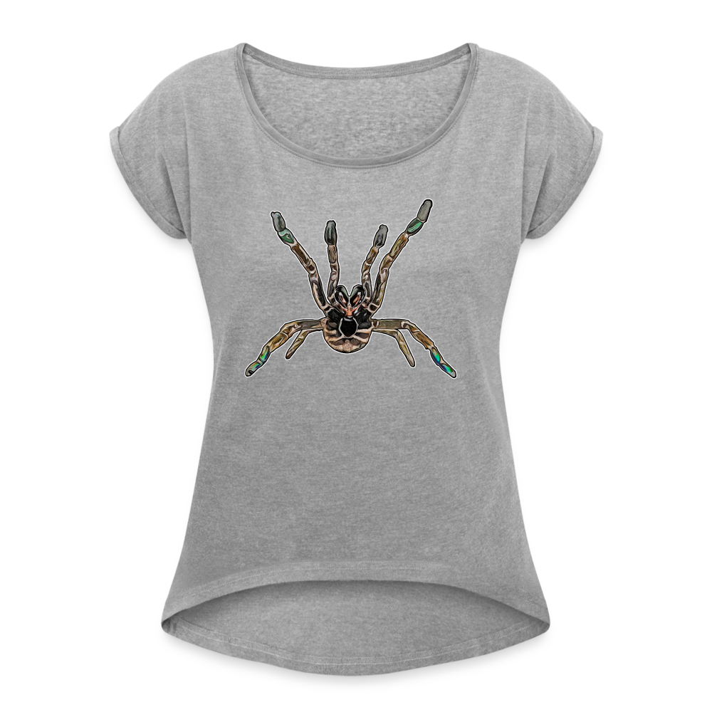 Frauen T-Shirt mit gerollten Ärmeln Pterinochilus murinus tcf - Grau meliert