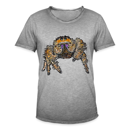 Männer Vintage T-Shirt Phidippus regius Everglades female - Vintage Grau