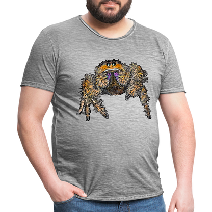 Männer Vintage T-Shirt Phidippus regius Everglades female - Vintage Grau