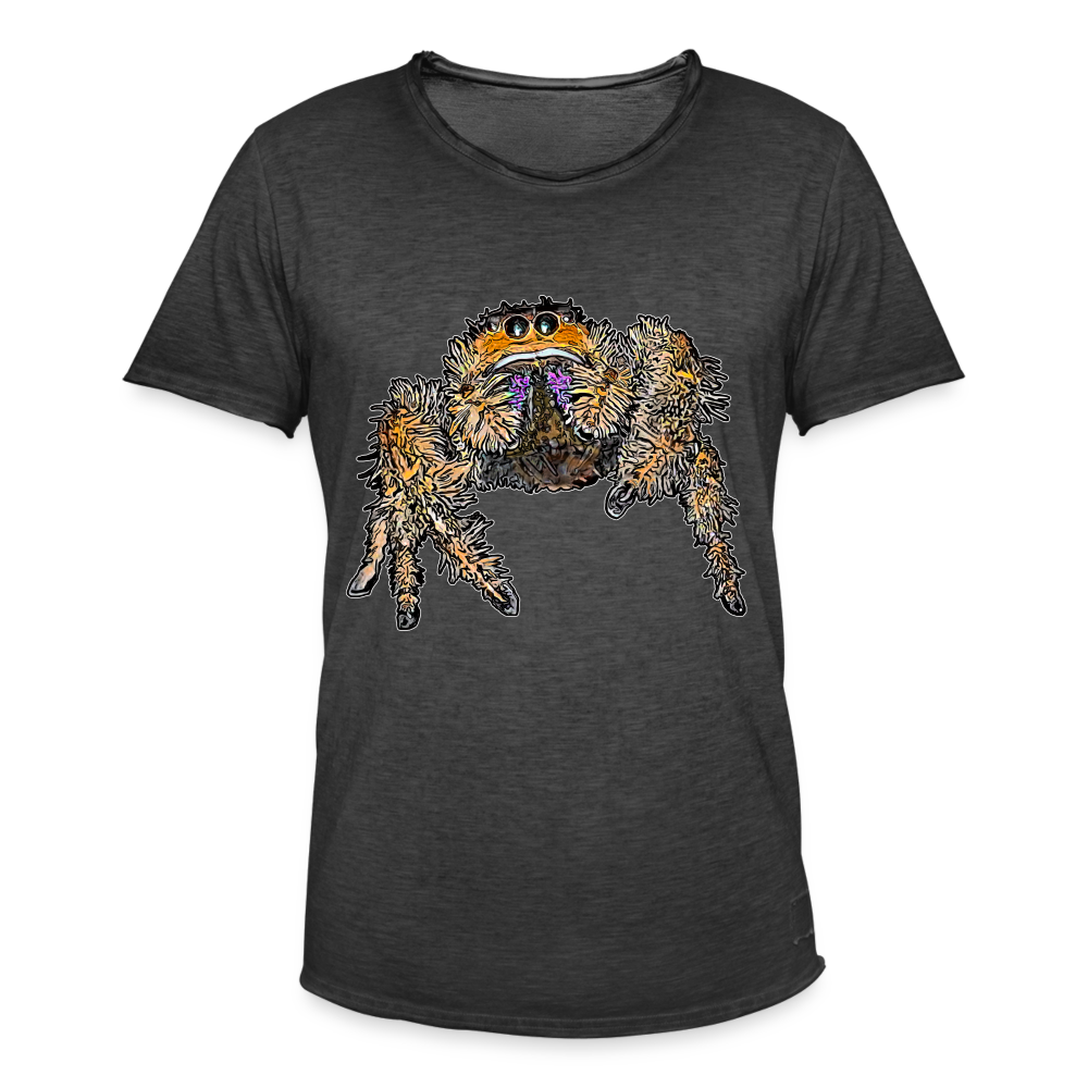 Männer Vintage T-Shirt Phidippus regius Everglades female - Vintage Schwarz