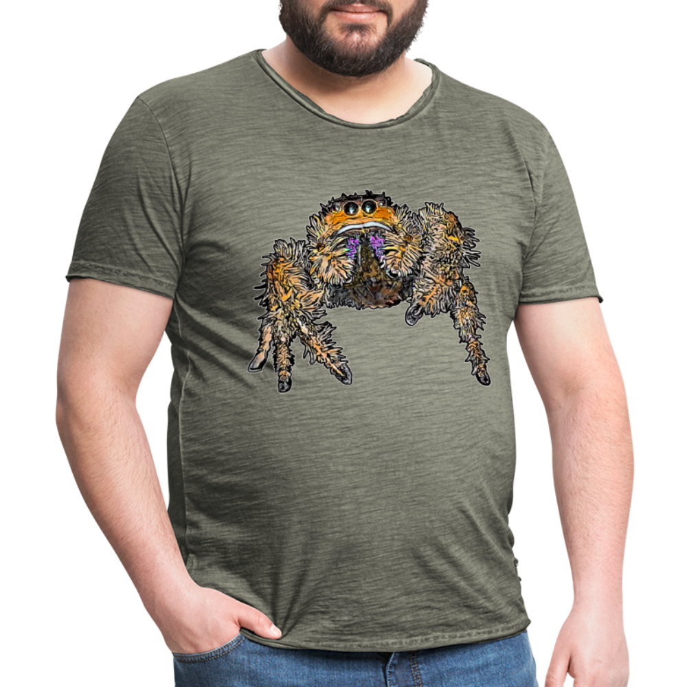 Männer Vintage T-Shirt Phidippus regius Everglades female - Vintage Khaki