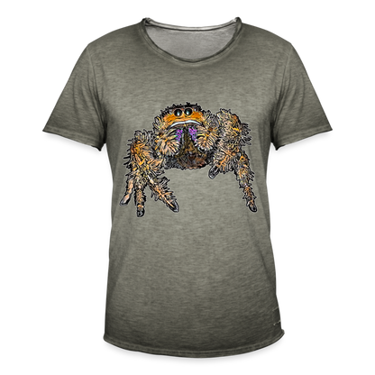 Männer Vintage T-Shirt Phidippus regius Everglades female - Vintage Khaki