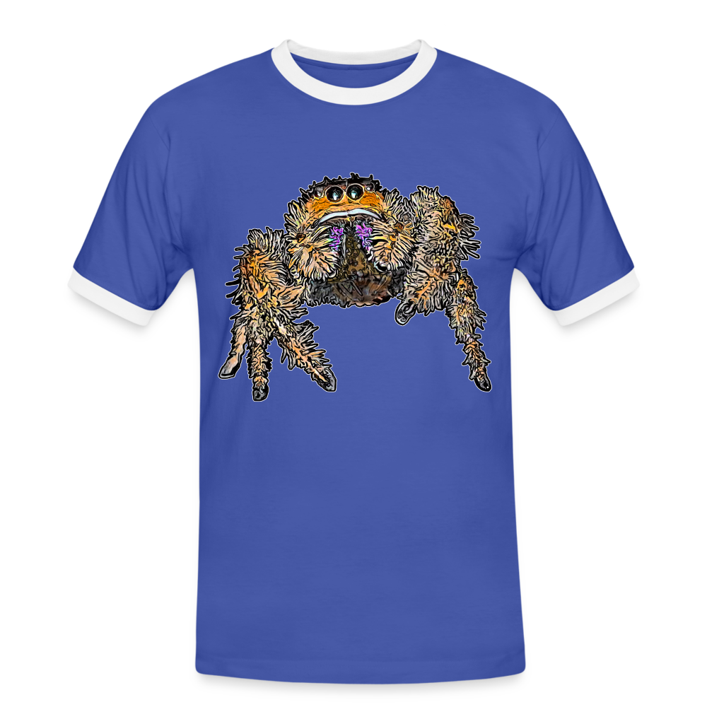 Männer Kontrast-T-Shirt Phidippus regius Everglades female - Blau/Weiß