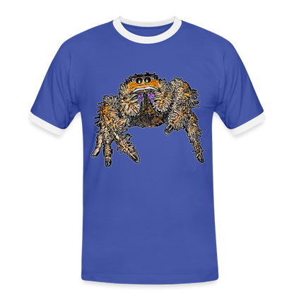 Männer Kontrast-T-Shirt Phidippus regius Everglades female - Blau/Weiß