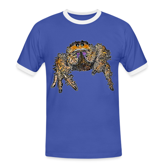 Männer Kontrast-T-Shirt Phidippus regius Everglades female - Blau/Weiß