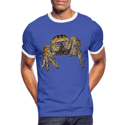 Männer Kontrast-T-Shirt Phidippus regius Everglades female - Blau/Weiß