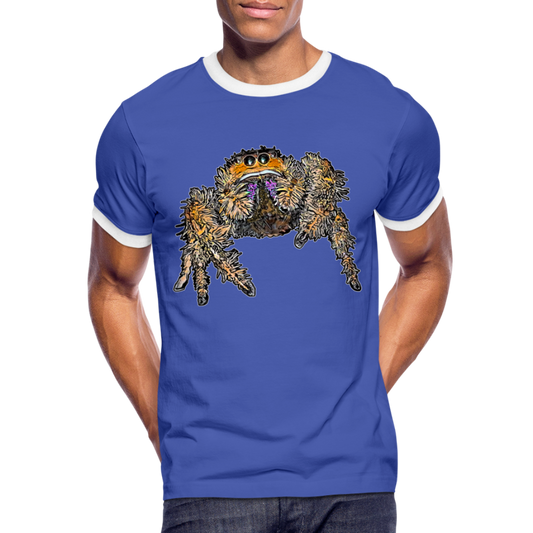 Männer Kontrast-T-Shirt Phidippus regius Everglades female - Blau/Weiß
