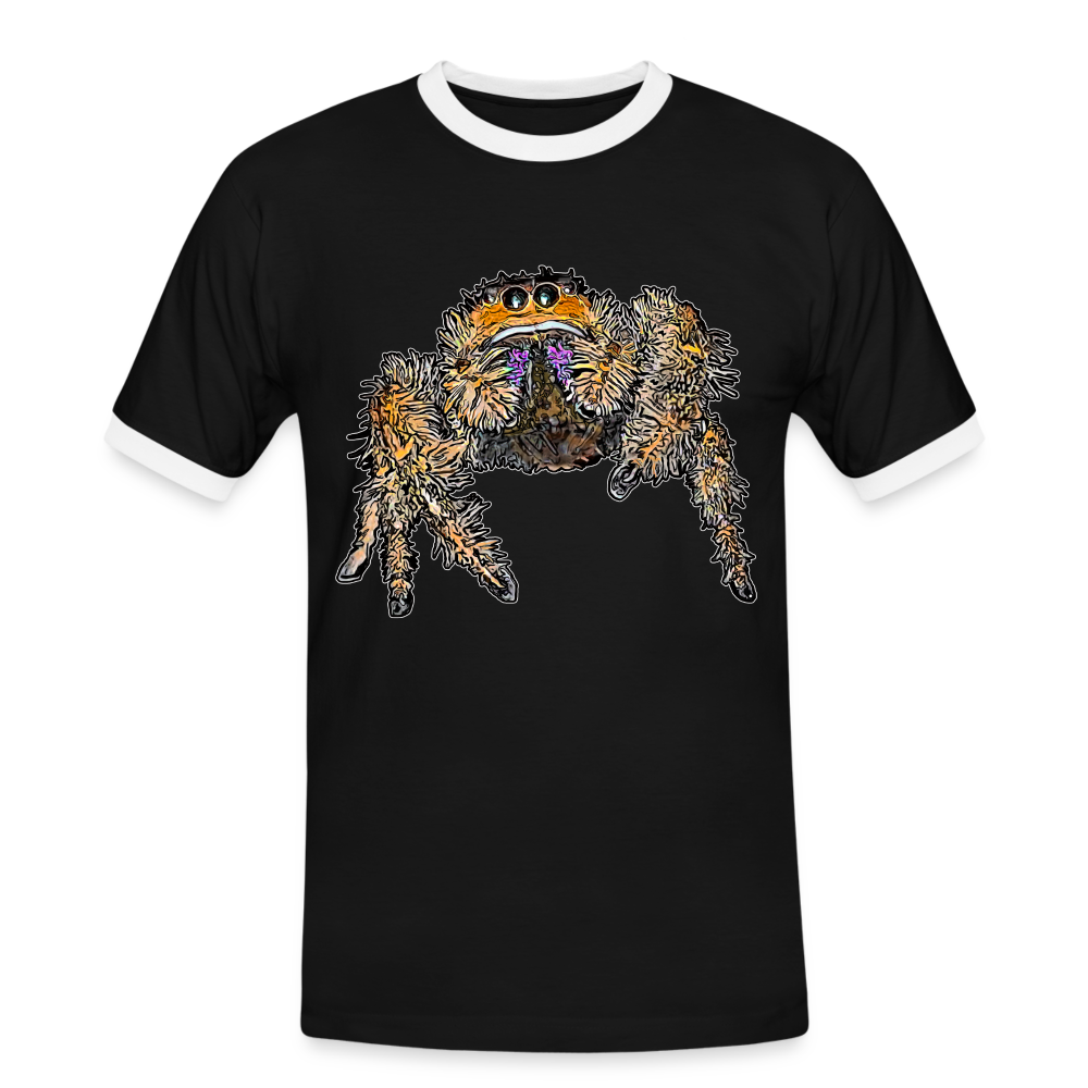 Männer Kontrast-T-Shirt Phidippus regius Everglades female - Schwarz/Weiß