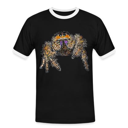 Männer Kontrast-T-Shirt Phidippus regius Everglades female - Schwarz/Weiß