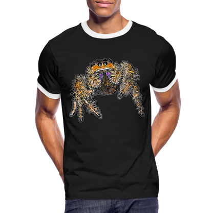 Männer Kontrast-T-Shirt Phidippus regius Everglades female - Schwarz/Weiß