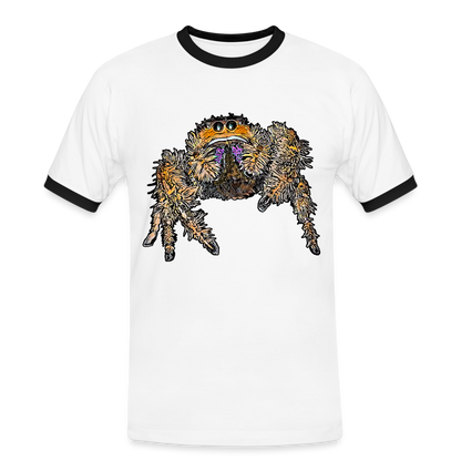 Männer Kontrast-T-Shirt Phidippus regius Everglades female - Weiß/Schwarz
